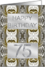 75th Birthday Metal Abstract card