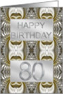 80th Birthday Metal Abstract card