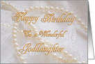 Goddaughter, Birthday with Pearls and Lace card