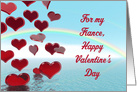 Fiance, Valentine, Falling hearts card
