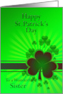 Sister St Patrick’s Day Shamrocks card