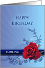Darling Birthday with a Red Rose card