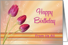 Tulips and Bubbles Birthday, From Us All card