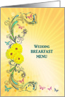 Wedding Breakfast Menu with Yellow Flowers card