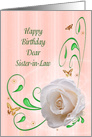 Ssister-in-Law Birthday with a White Rose card