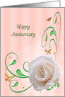 White Rose Happy Anniversary card