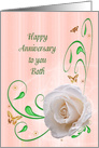 To You Both Anniversary, White Rose card