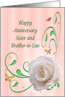 Sister and Brother-in-Law Anniversary, White Rose card