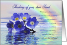 Thinking of You Dear Friend, Flowers Floating on the Ocean card