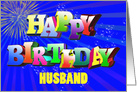 Husband Birthday with Bubbles and Fireworks card