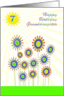 Granddaughter 7th Birthday Happy Flowers! card