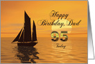 Happy Birthday Dad, 95, Yacht and Sunset on the Ocean card