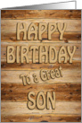 Son Birthday Carved Wood card