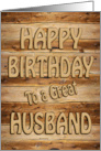 Husband Birthday Carved Wood card