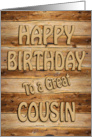 Cousin Birthday Carved Wood card