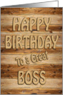 Boss Birthday Carved Wood card
