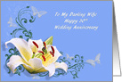 30th Wedding Anniversary for Wife, Lily and Butterflies card