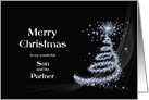 Son and his Partner, Black and White Christmas card
