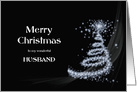 Husband, Black and White Christmas card