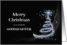 Goddaughter, Classy Black and White Christmas card