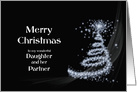 Daughter and Partner, Classy minimalist black and white Christmas card