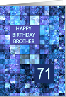 71st Birthday, Brother, Blue Squares, card