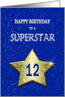 12th Birthday for a Superstar card