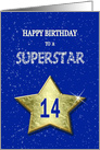 14th Birthday for a Superstar card