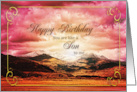 Like a Son Birthday Sunset card