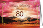 80th Birthday for Brother Sunset on the Mountains card