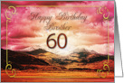 60th Birthday for Brother Sunset on the Mountains card