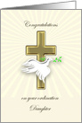 Daughter, Ordination Congratulations, Dove and Cross card