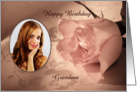 Add a Photo Rose on Lace Birthday card