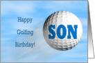 Golfing birthday card for son card