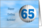 Age 65, Golfing birthday card. card