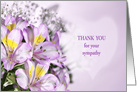 Thank you for Sympathy with Alstroemeria Lily Flowers card