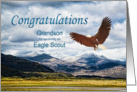 Grandson, Congratulations Eagle Scout, Eagle and Mountains card