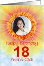 18th birthday sunshine flower photo card