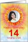 14th Birthday Photo Sunshine Flower card