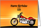 Son Birthday with a Motorbike in the Sunset card