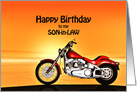 Son-in-Law, Birthday with a Motorbike in the Sunset card