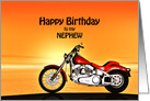 Nephew, Birthday with a Motorbike in the Sunset card