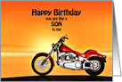 Like a son, Birthday with a Motorbike in the Sunset card