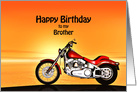 Brother, Birthday with a Motorbike in the Sunset card