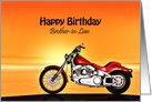 Brother-in-Law, Birthday with a Motorbike in the Sunset card