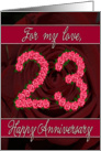 For my love, 23rd wedding anniversary card