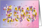 100th Birthday Flower Numbers card