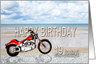 19th Birthday, Motorbike on Beach card