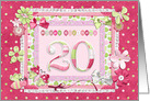 20th Birthday Patchwork Crafts card