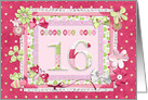 16th Birthday Patchwork Crafts card
